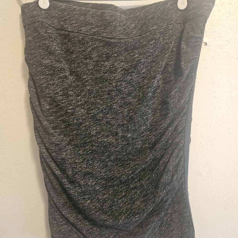 Lane Bryant Knit Pencil Skirt with Pleather Scrunch Sides Black Plus Size 16